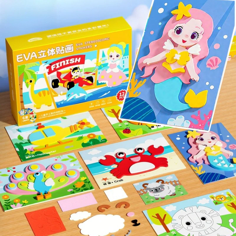 12Pcs/set 3D EVA Foam Sticker - đánh giá và giá Kids Education Wallpaper