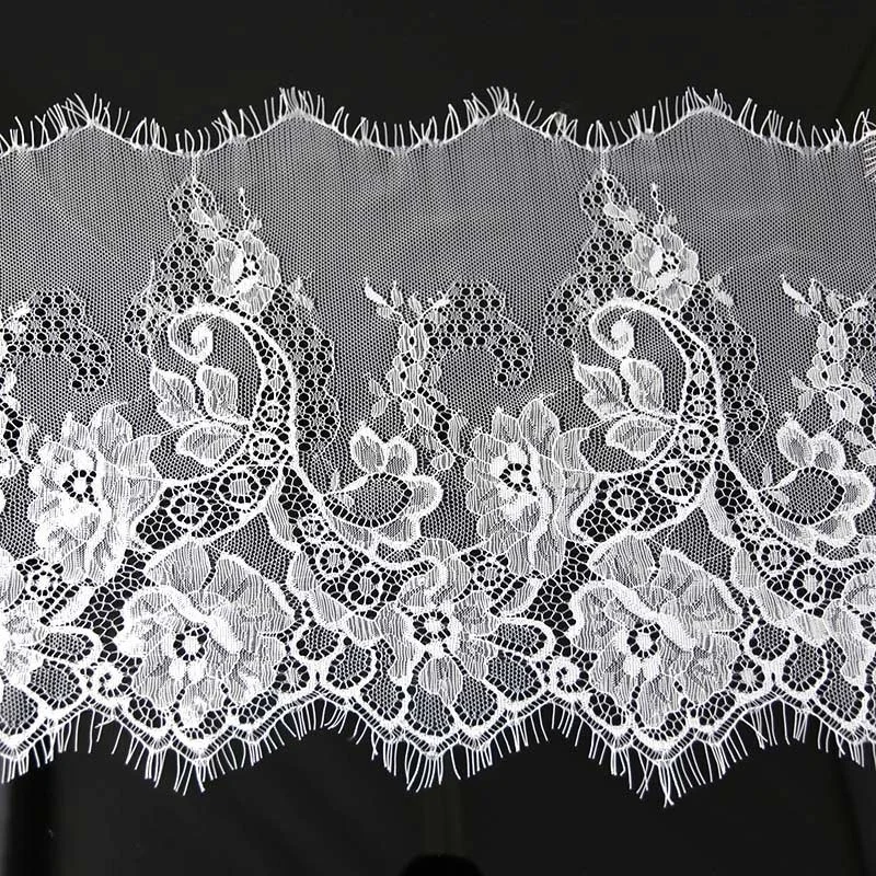 (3meters) 280mm Soft And Comfortable High Quality Handmade DIY Ribbon Black White Eyelash Lace Trimming Fabric Lace Ribbon