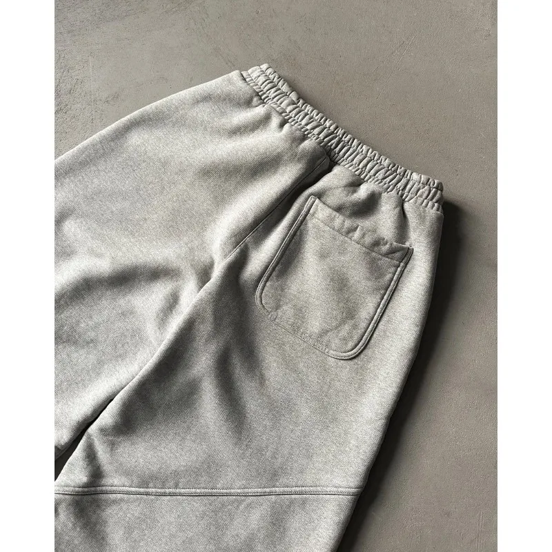 Deeptown Grey Vintage Y2k Women's Sweatpants Harajuku Oversized Wide Leg  American Style Man Pants Baggy Casual Hip Hop Trousers