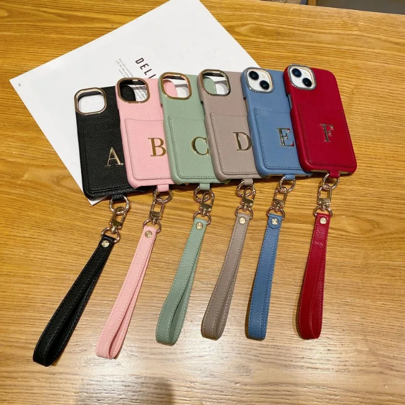 Personalizado nome carta caso de telefone para iphone 13 12 11 pro max design simples moda titular do cartão protetor capa