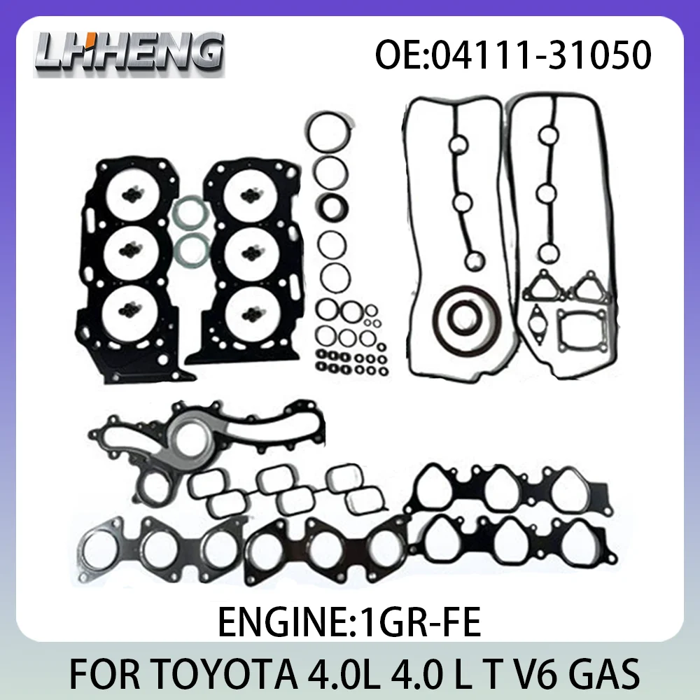 Engine Full Gasket Set FOR TOYOTA 4 RUNNER FJ CRUISER FORTUNER HILUX LAND CRUISER 4.0L 4.0 L T V6 GAS 02-18 04111-31050 1GR-FE