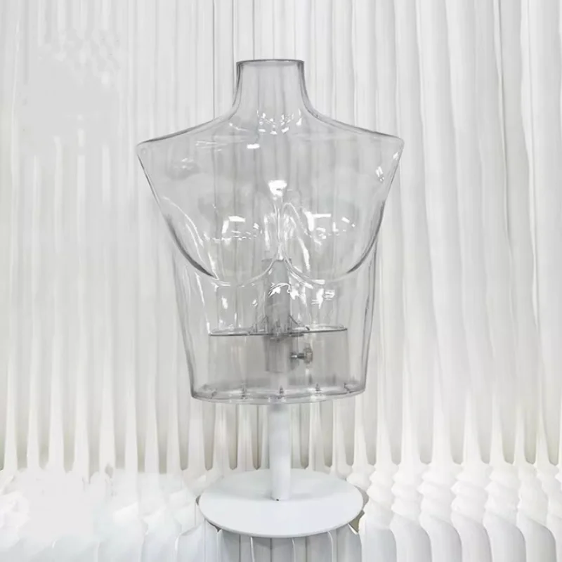 

Transparent Mannequin Couture Plastic Handless Upper Body Bracket Mannequins torso for clothes Woman's Wear Display Cutout Props