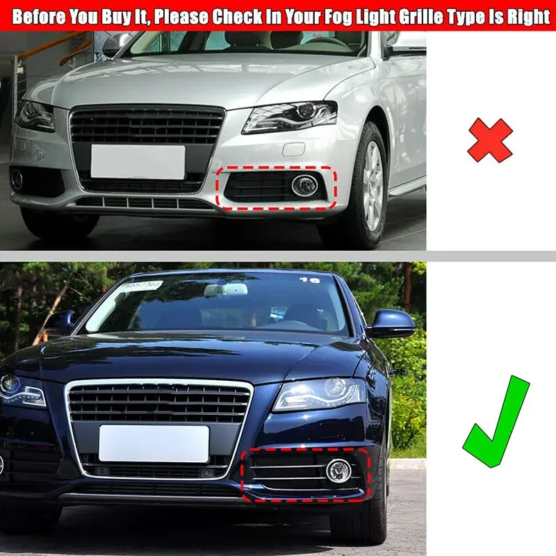 MAGICKIT ل 2008-2012 أودي A4 B8 S-Line S4 العسل الضباب ضوء مصباح يغطي مصبغة شبكة لمعان الأسود اكسسوارات السيارات #2