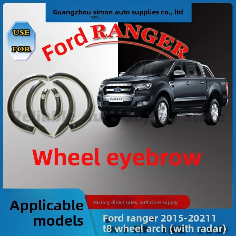 

Для Ford Ranger 2015-2021 T8 расширители крыльев с радарным вырезом, грязезащитная арка, отделка, декор премиум-качества, прочный дизайн, идеальный Fi