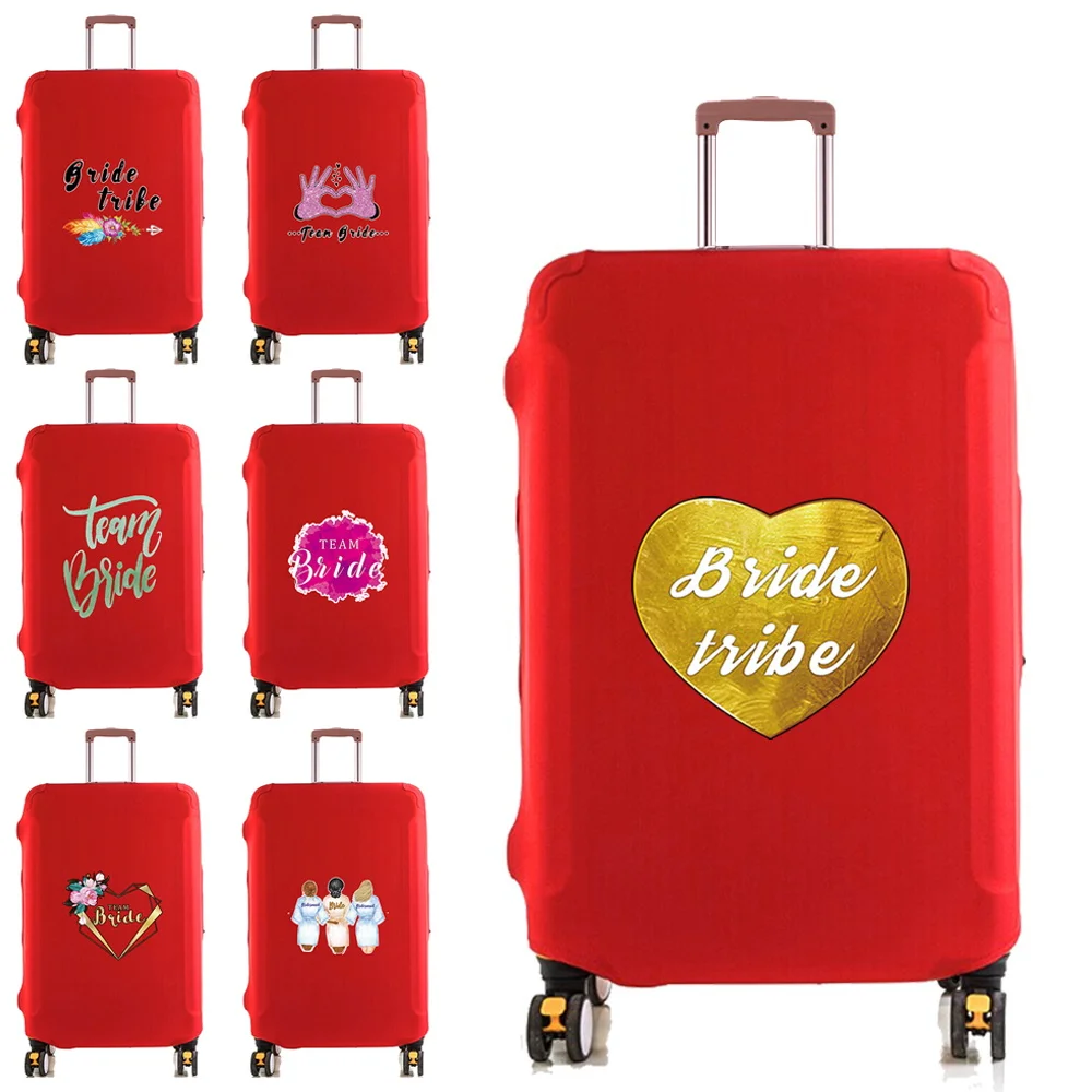 غطاء الأمتعة حامي مرونة الغبار حقيبة غطاء غبار صالح 18-28 بوصة عربة الأمتعة إكسسوارات السفر العروس طباعة #1