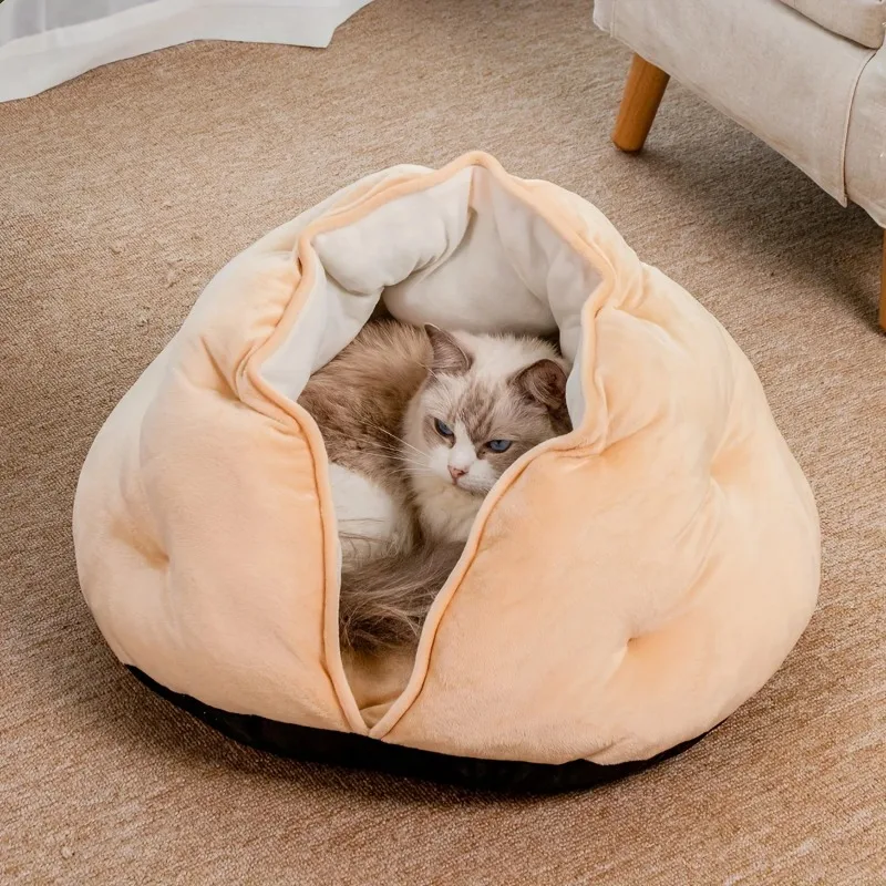 Self-Warming  Bed for Indoor , Velvet Plush Donut Cuddle Bed , Thickened Fuzzy Round Pet Nest