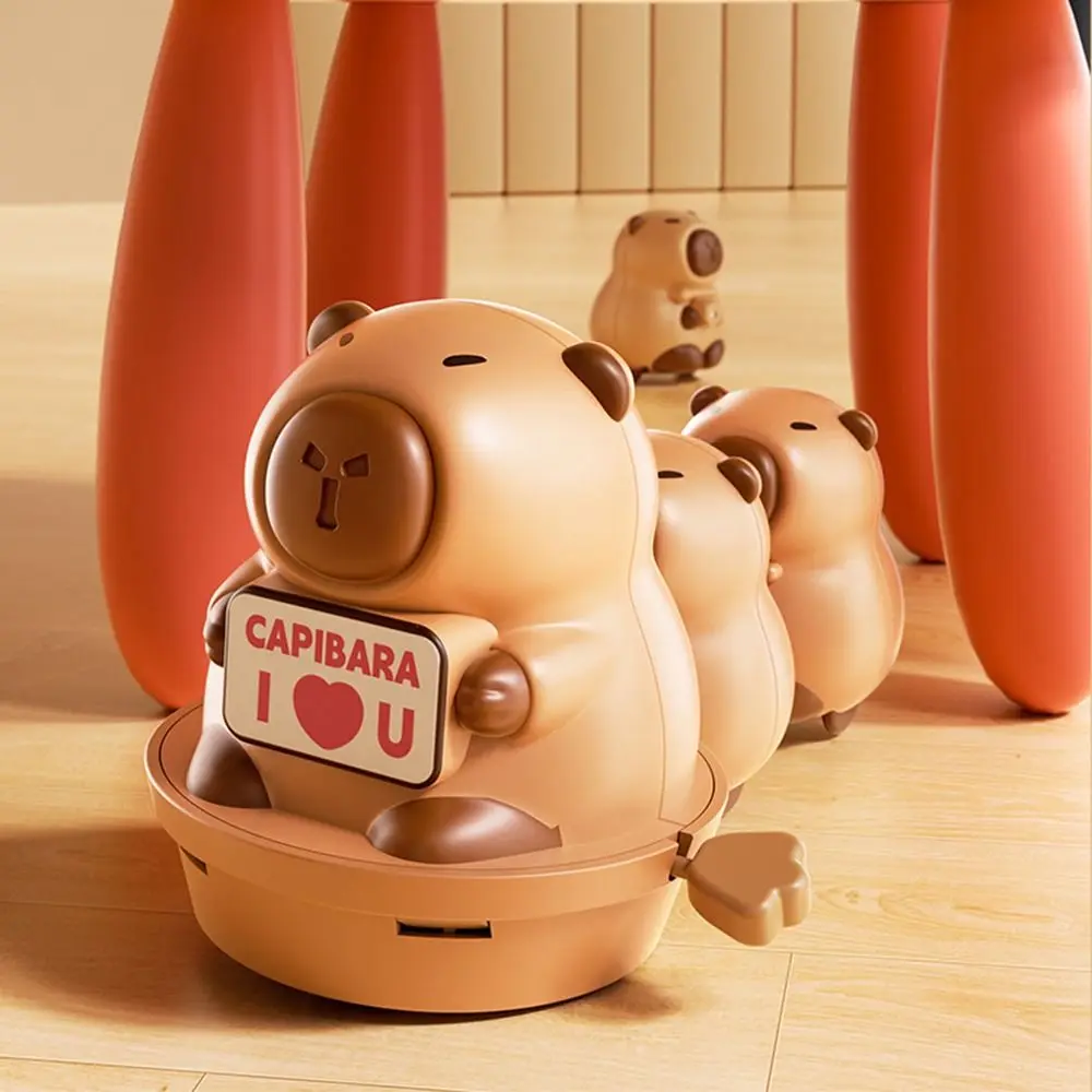 Capivara dos desenhos animados relógio brinquedo plástico conexão magnética capibara acabar boneca mecanismo de enrolamento marrom balanço rastejando brinquedo crianças
