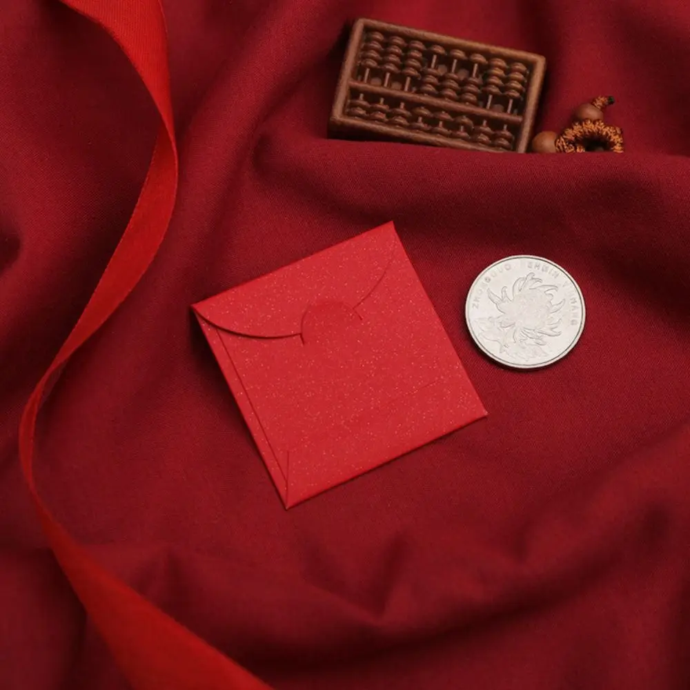 10PCS New Year Packet Mini Coin Money Pockets Best Wishes Red Pocket Red Envelope Small Size HongBao Luck Money Bag