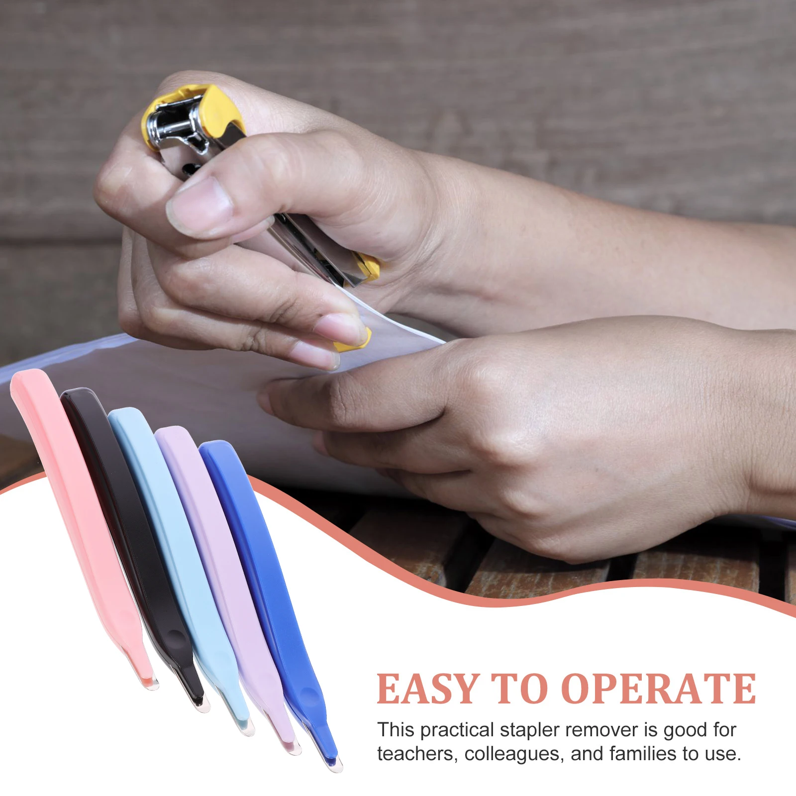 

5 Pcs Pen Type Staple Remover Labor Saving Nail Puller Office Supply Tool Accessories Blue Purple Light Blue