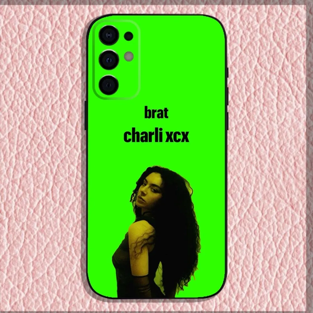 Singer C-Charli XCX BRAT Phone Case For Samsung S24,S21,S22,S23,S30,Ultra,S20,Plus,Fe,Lite,Note,10,9,5G Black Soft Shell