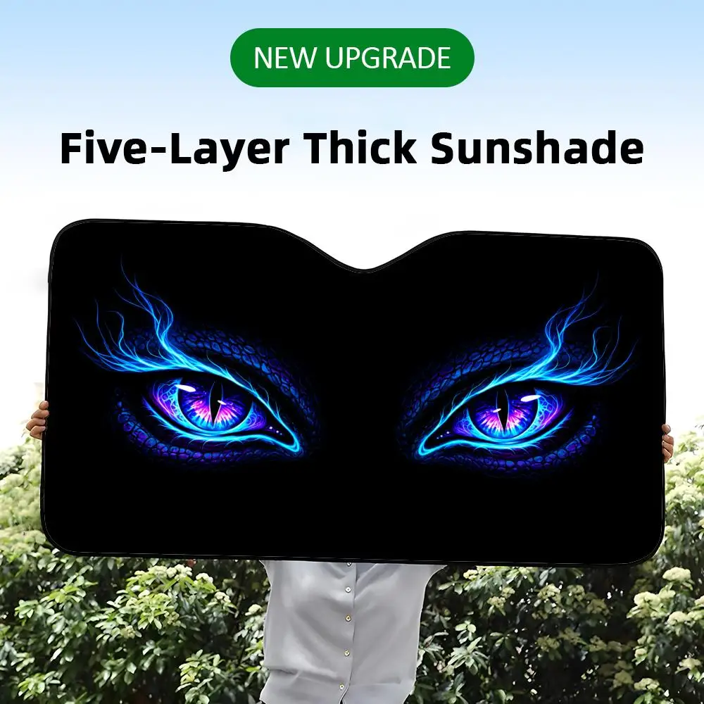 Coole Neonlicht-Augen-Sonnenblende, faltbar, universell passend für Autoscheiben, UV-Schutz, Wärmeisolierung, faltbare Abdeckung – Detail 8