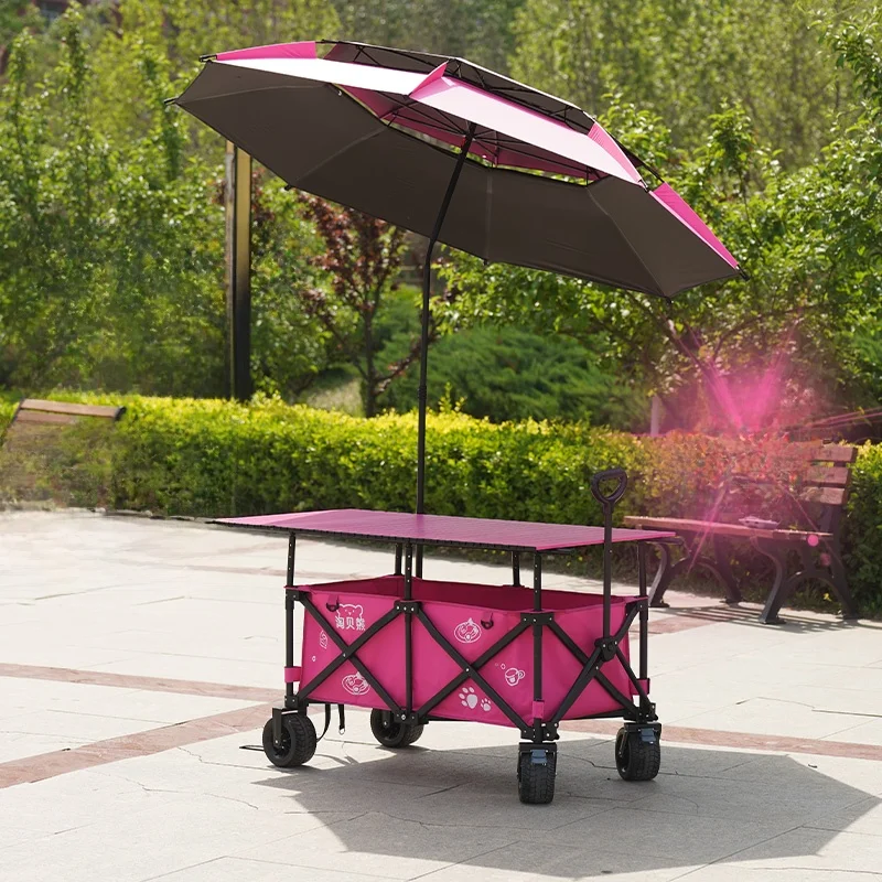

TaoBaiXiong Stall Small Pu Cart Night Street Food Entrepreneurip Picnic Car Outdoor Cam Vehicle Lightweight Foldable
