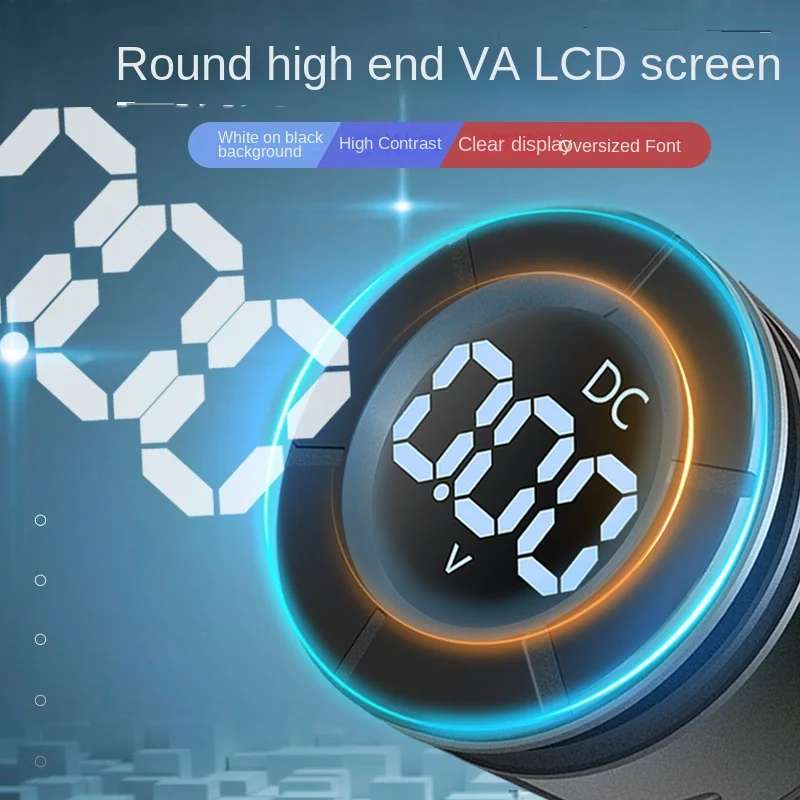 Voltímetro redondo de temperatura para coche, pantalla de prueba de voltaje automático, Medición Digital para motocicleta, barco y yate, 0-300V