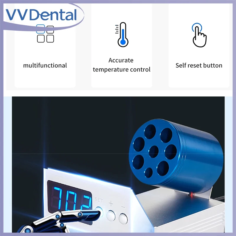 

Dental Composite Heater Resin Heating Composed Material Warmer Dentist Equipment 8 Holes Resin Heater