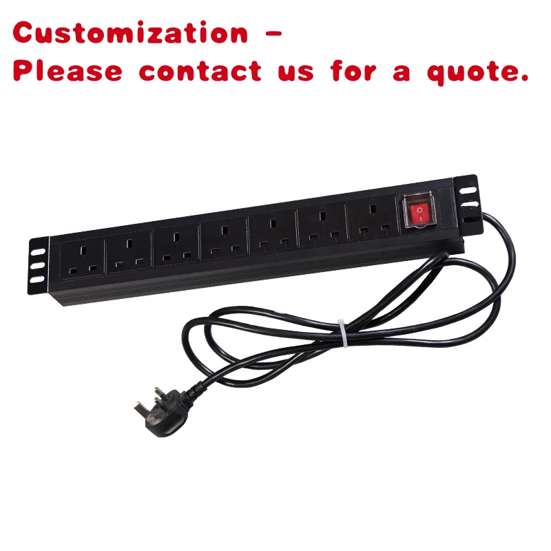 custom.13A Aluminum Alloy PDU with 6-Position 1.5U 1.8m * 1.5 Featuring Metal and Plastic and Switch
