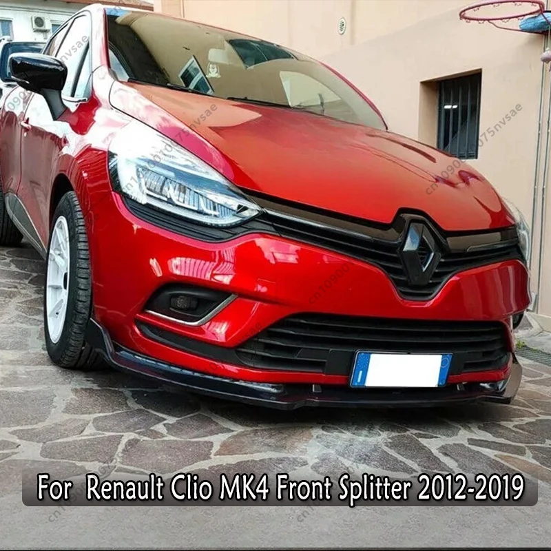 Divisor de parachoques delantero para Renault Clio MK4 2012-2019, parachoques delantero de coche, alerón de barbilla, difusor, protector de cubierta de kit de carrocería