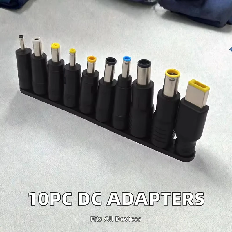 Notebook Power Adapter Connector Plug USB Type C To Universal Laptop Charger Jack 10Pcs Tips + 1 Cable For Laptop PC Repair Tool