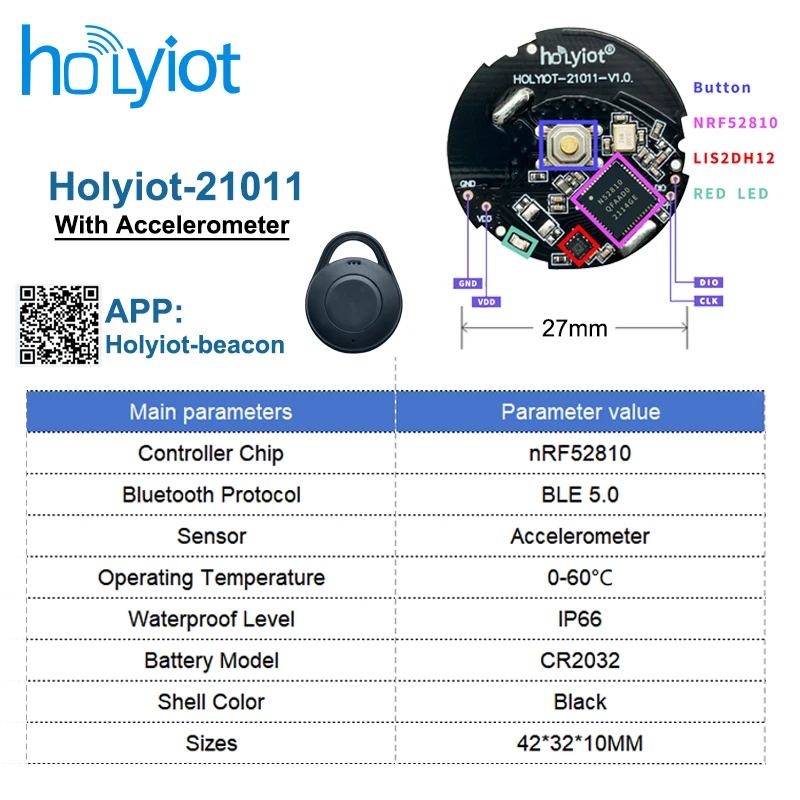 Holyiot Bluetooth 5.0 Beacon Indoor Positioning Asset Tracking Ibeacon Eddystone BLE Beacon Low Energy Automatikmodul für IOT – Detail 6