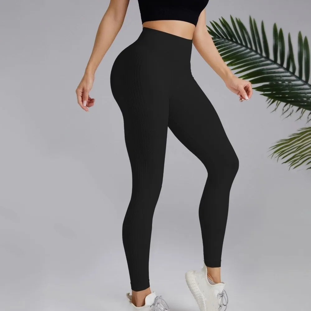 

High Waist Yoga Sports Pants Hip-lifting Elastic Sports Fitness Leggings Breathable Slimming Yoga Seamless Leggings Girls