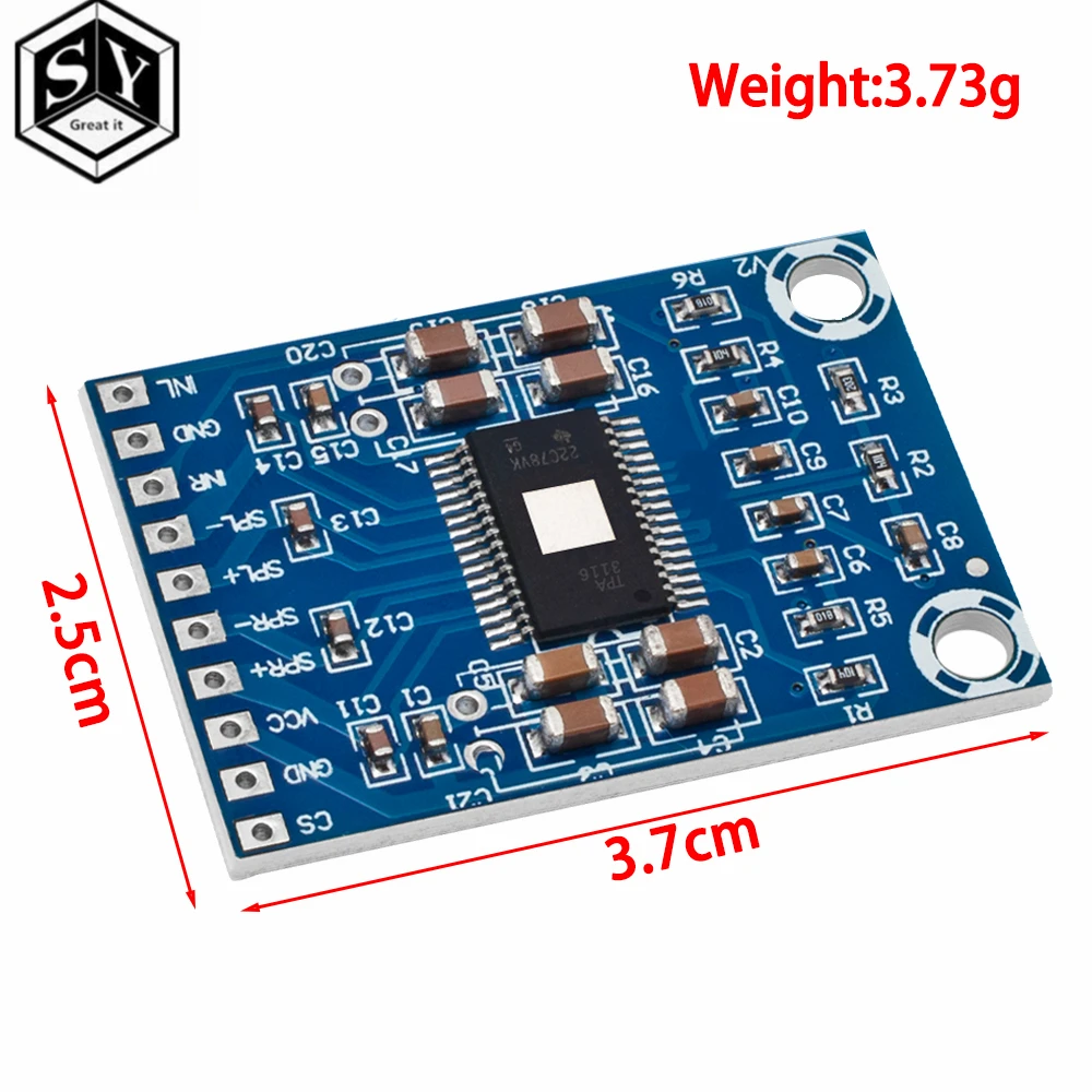 XH-M562  DC 12V-24V 2x50W Dual Channel Mini Digital Amplifier D Class 50W+50W TPA3116D2  Amplifier 50W Power Amplifier Board