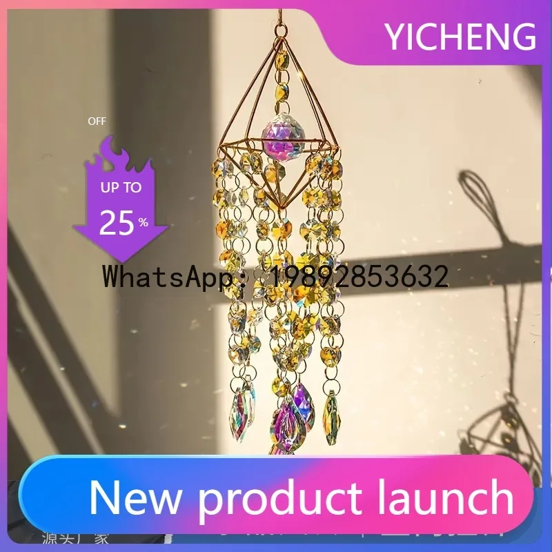 

FL Sunshine Catcher Crystal Symphony Wind Chime Pendant Horizontal Room Window Pendant Gift
