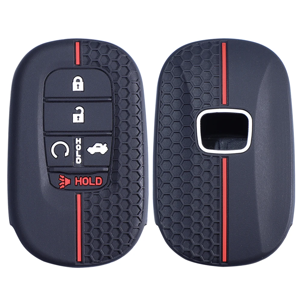 Housse de clé en silicone pour Honda 2026 Passport 2025-2022 Civic Accord CR-V HR-V Pilot 5 boutons, télécommande d'entrée sans clé
