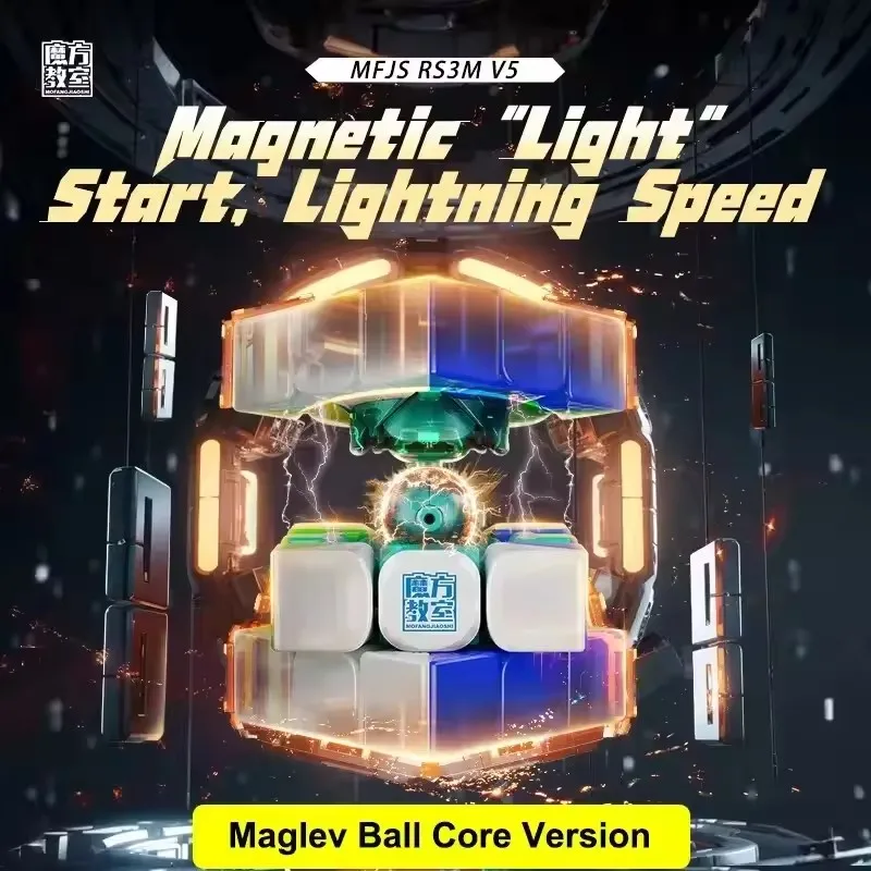 Moyu rs3m v5 3x3 cubo de velocidade mágica magnética profissional brinquedos fidget rs3 m 2023 v5 cubo mágico quebra-cabeça
