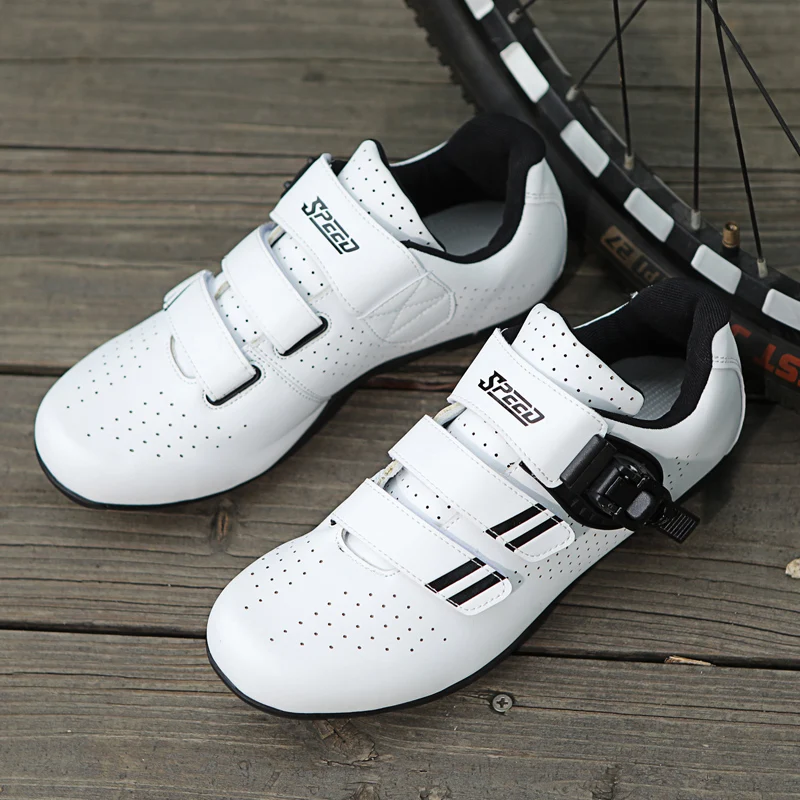 Mens Cycling Shoes Compatible with Peloton Indoor Bicycle Pedals Clip in Road Bike Shoes Pre-Installed with Look Delta Cleats