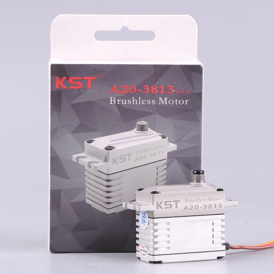 

KST A20-3813 43 кг 0,12 с Бесщеточный HV сервопривод из закаленной стали из люминофорной бронзы для радиоуправляемого самолета-дрона