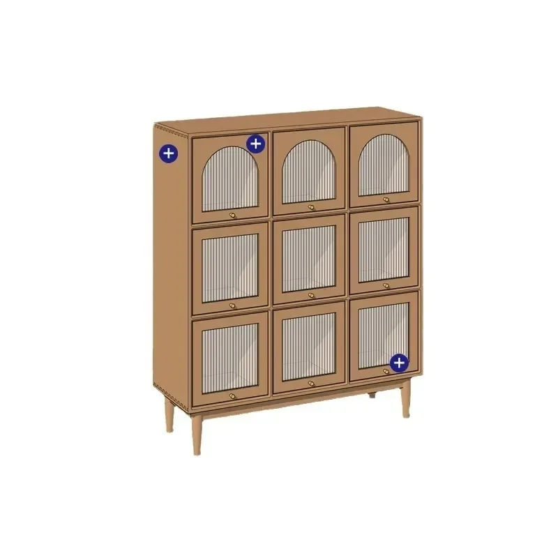 Solid wood simple Nordic display cabinet, living room figure side cabinet