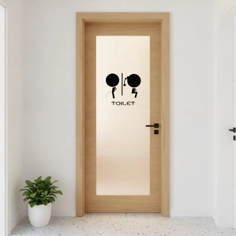 Waterproof Bathroom Toilet Door Wall Decal Sticker Home DIY Decor Fun Men's And Women's Restroom Signage Wall Stickers