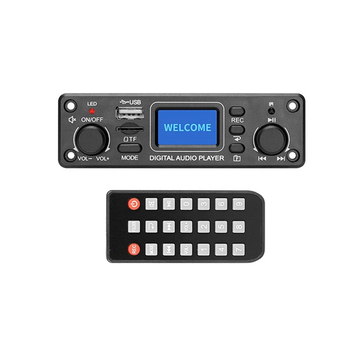 Reproductor de Audio Digital con Bluetooth, reproductor de MP3, placa decodificadora, 128x64 puntos, LCD, USB, SD, BT, FM, módulo de reproductor de música TPM119B