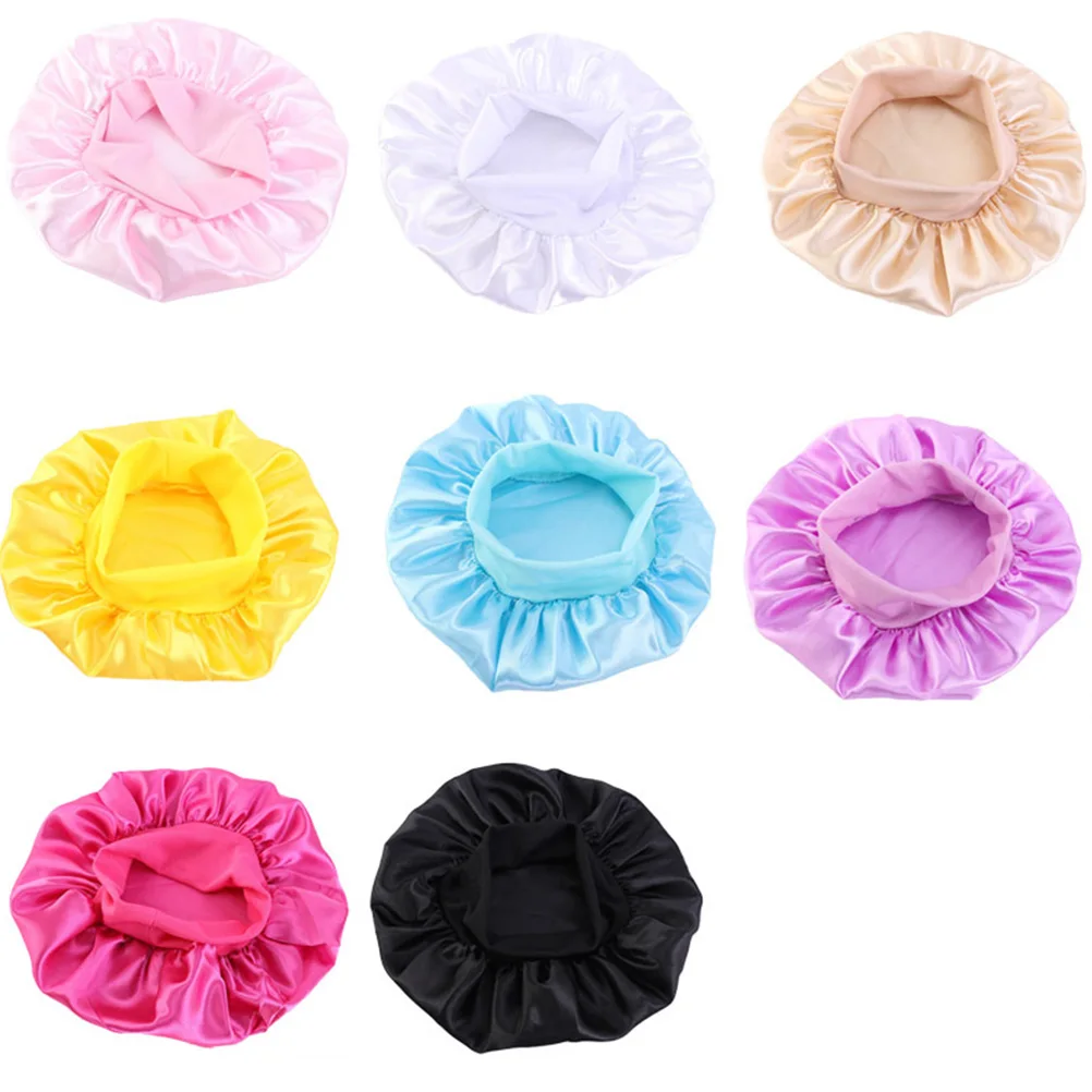 

Hair Hat Wide Brim Night Sleeping Cap for Kids Candy Color Durable Comfortable Protect Hair Keep Neat Elastic Band Suitable Most