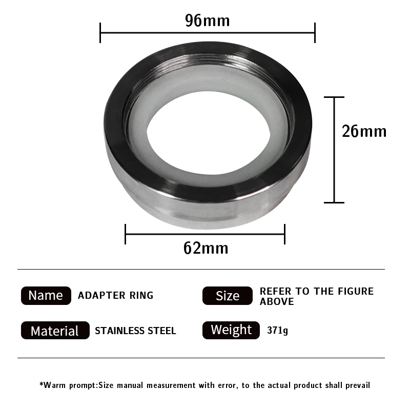 LRlufeibao Pneumatic Coffee Machine Adapter Ring 58mm Bottomless Portafilter Portable Outdoor Camping Coffee Maker Accessories