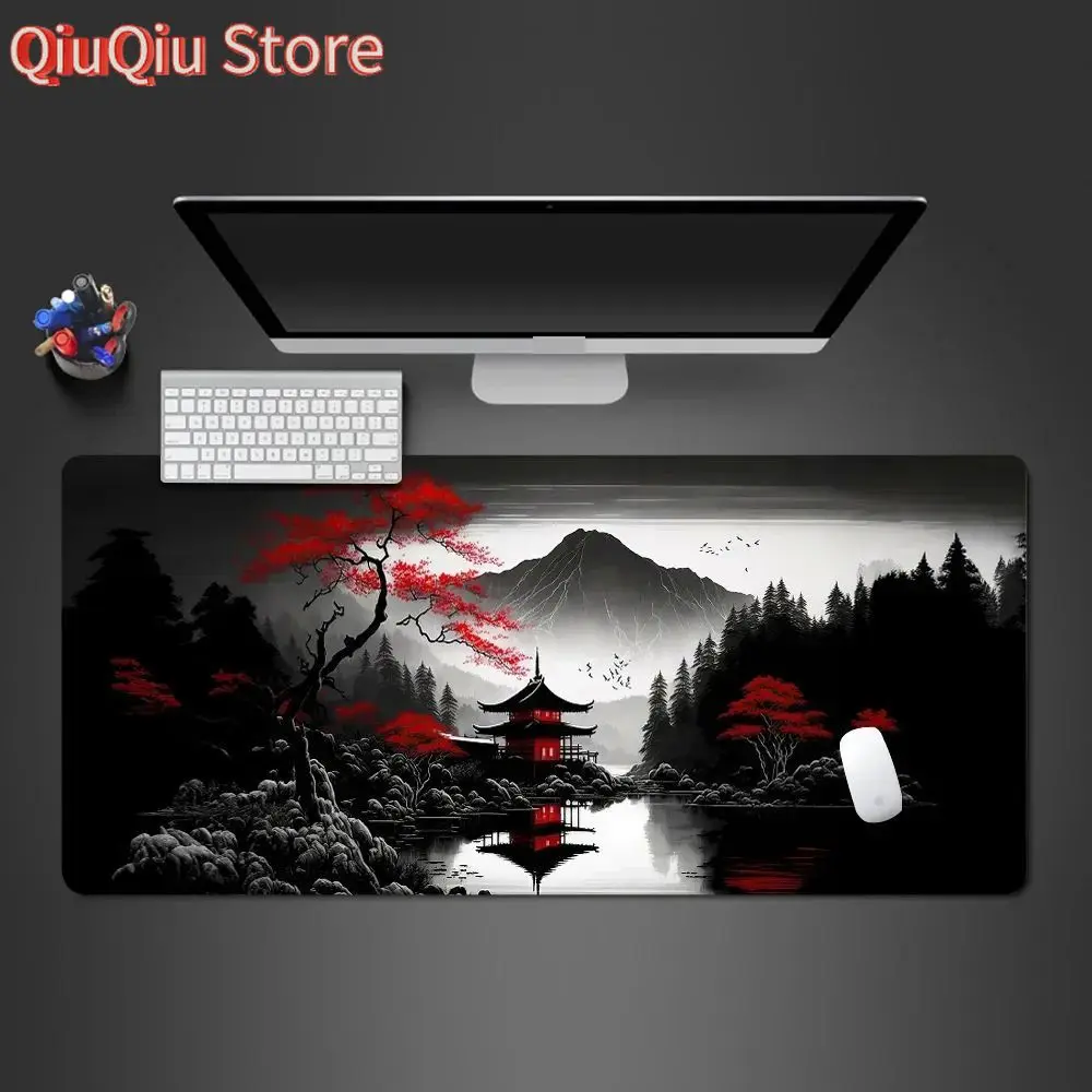 Uaaae Mouse Pad Sakura Landscape Desk Accessories Mat Gamer