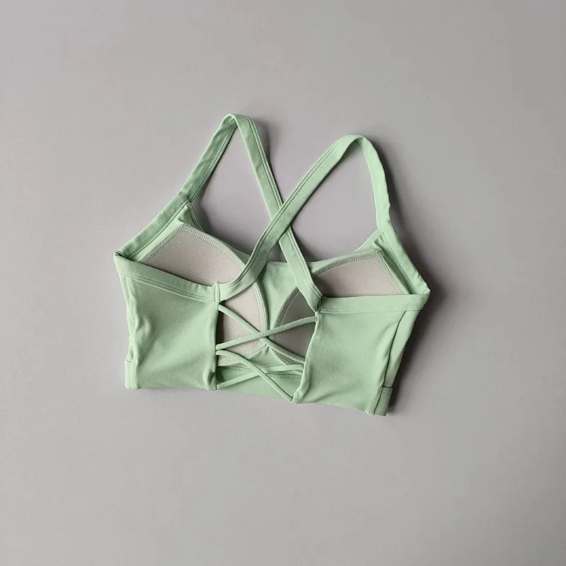 Stoßfester, hochintensiver Fitness-BH mit integrierten Cups, geeignet für Laufen, Yoga, mit atmungsaktivem Rückendesign für Damen. – Detail 13