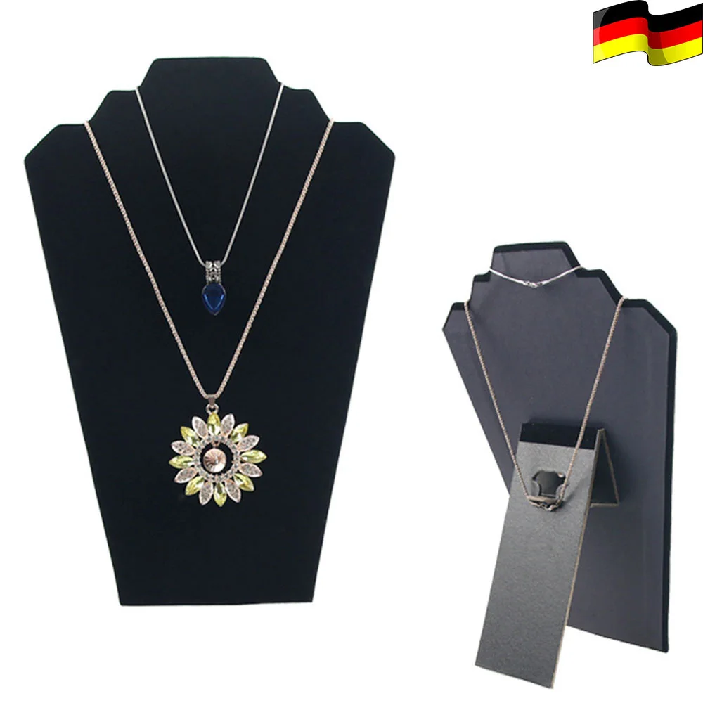 

1Pcs Jewelry Display Board Collar Shape Bust Stand for Necklace Bracelet Watch Organizer Storage Holder Black Surface
