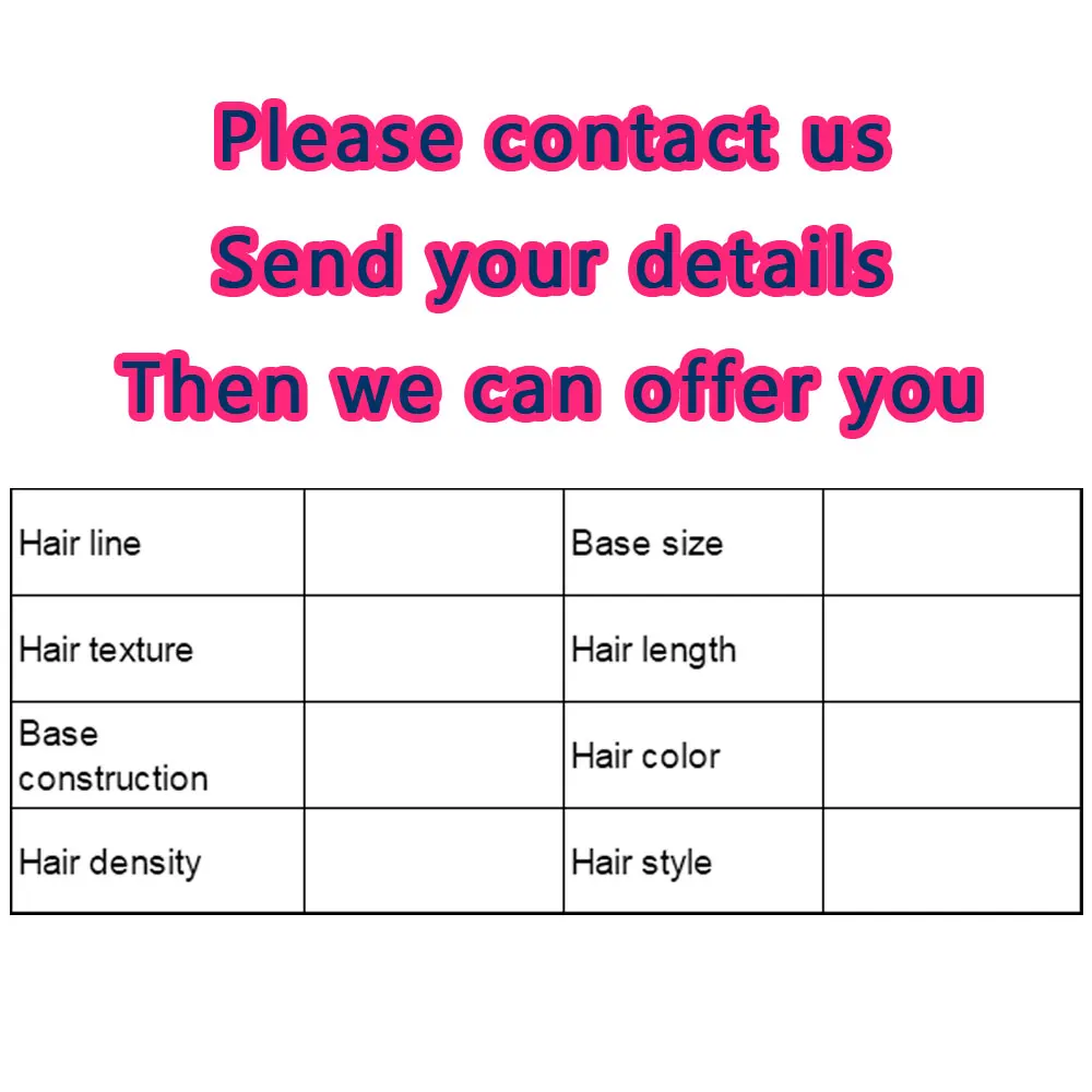 Customized wigs Customized toupee For women or men This link just for payment Please contact us Send your details