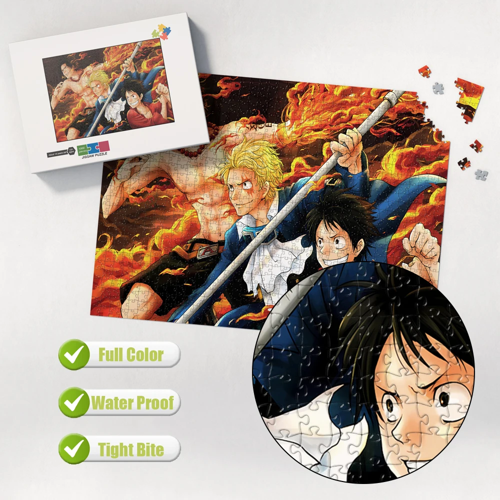 One Piece Jigsaw Puzzle Manual DIY Jigsaw Puzzle Kids Learning Educational Toys Kid's Birthday Gift Multi-Size Cartoon Puzzles