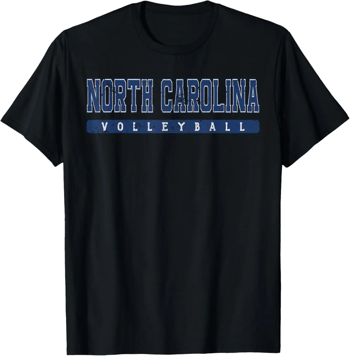 North Carolina Volleyball Blue Vintage Text T-Shirt