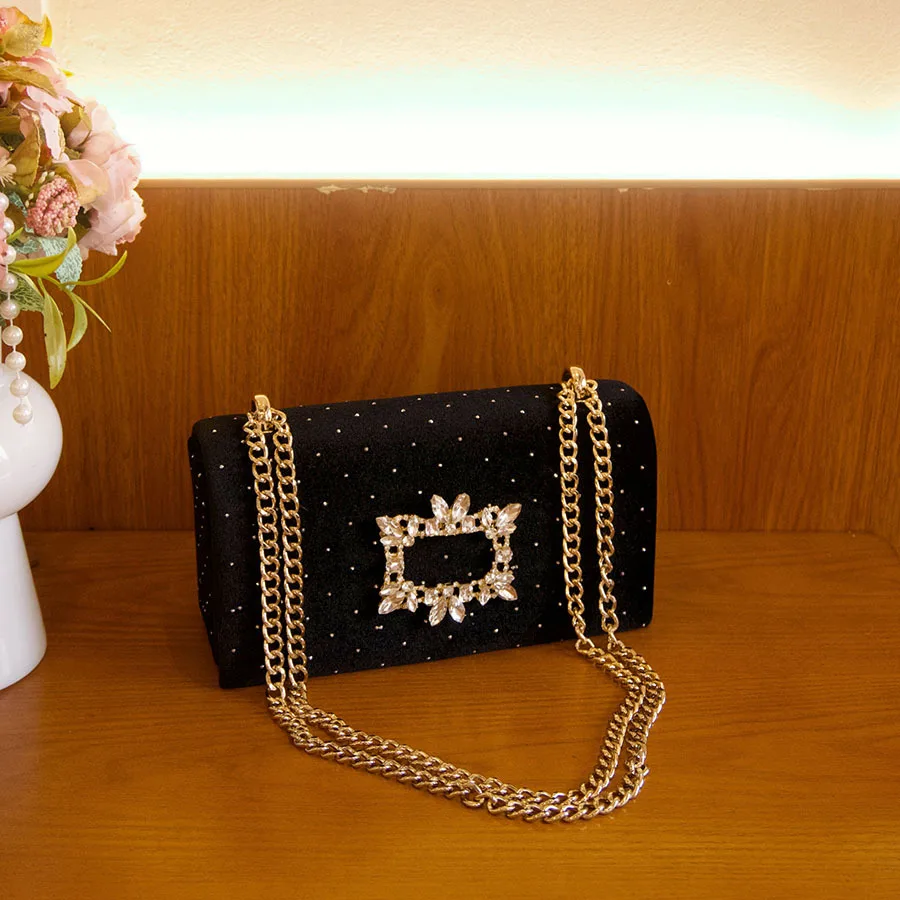 

Elegant Rhinestone Shoulder Bag Pearl Dot Women's Bag NEW Diamond Party Wedding Clutch Ladies Evening Crossbody Bags for Women