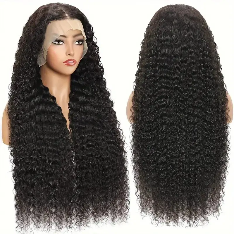 Rosabeauty 13X6 250% Density Deep Wave 5X5 Preplucked Glueless 13x4 Lace Front Human Hair Wig Curly Brazilian For Women