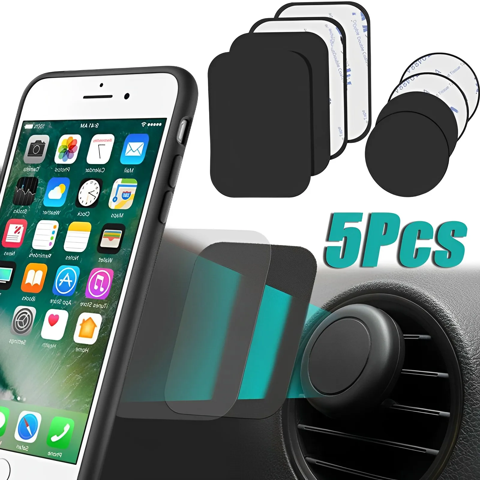 1/3/5Pcs Metal Plate Disk For Magnetic Auto Car Phone Stand Holder Universal Iron Sheet Sticker Mobile Phone Magnet Stand Mount