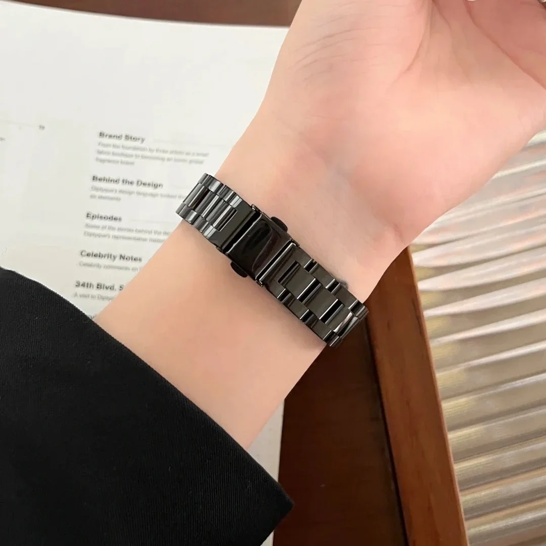 Cienki metalowy pasek na nadgarstek ze stali nierdzewnej do Apple Watch Series 9/8/7/6/5/4/3/2/1 kompatybilny z IWatch 38/40/41/42/44/45mm