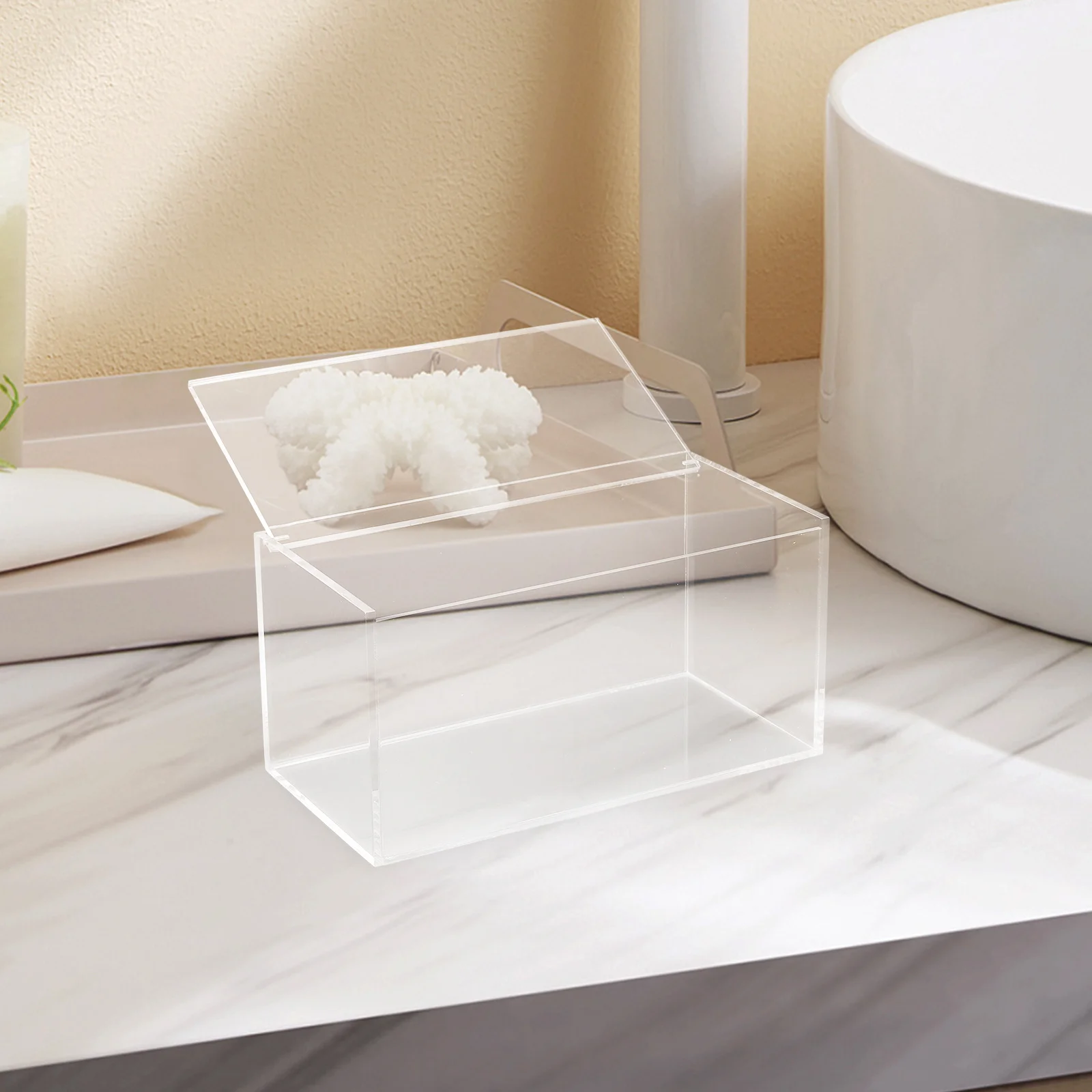 

Clear Laundry Dryer Sheet Dispenser Box with Lid Large Capacity Acrylic Storage Organizer Laundry Detergents Container