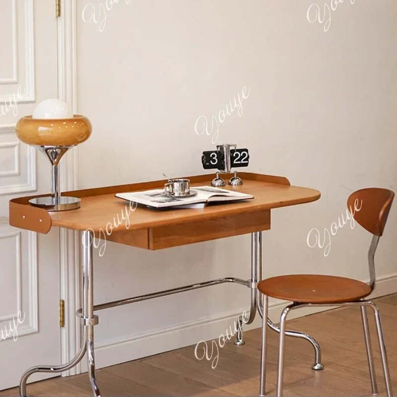 J N49 J Mid-Ancient Bauhaus Table Stainless Steel Desk Makeup Table Desk Computer