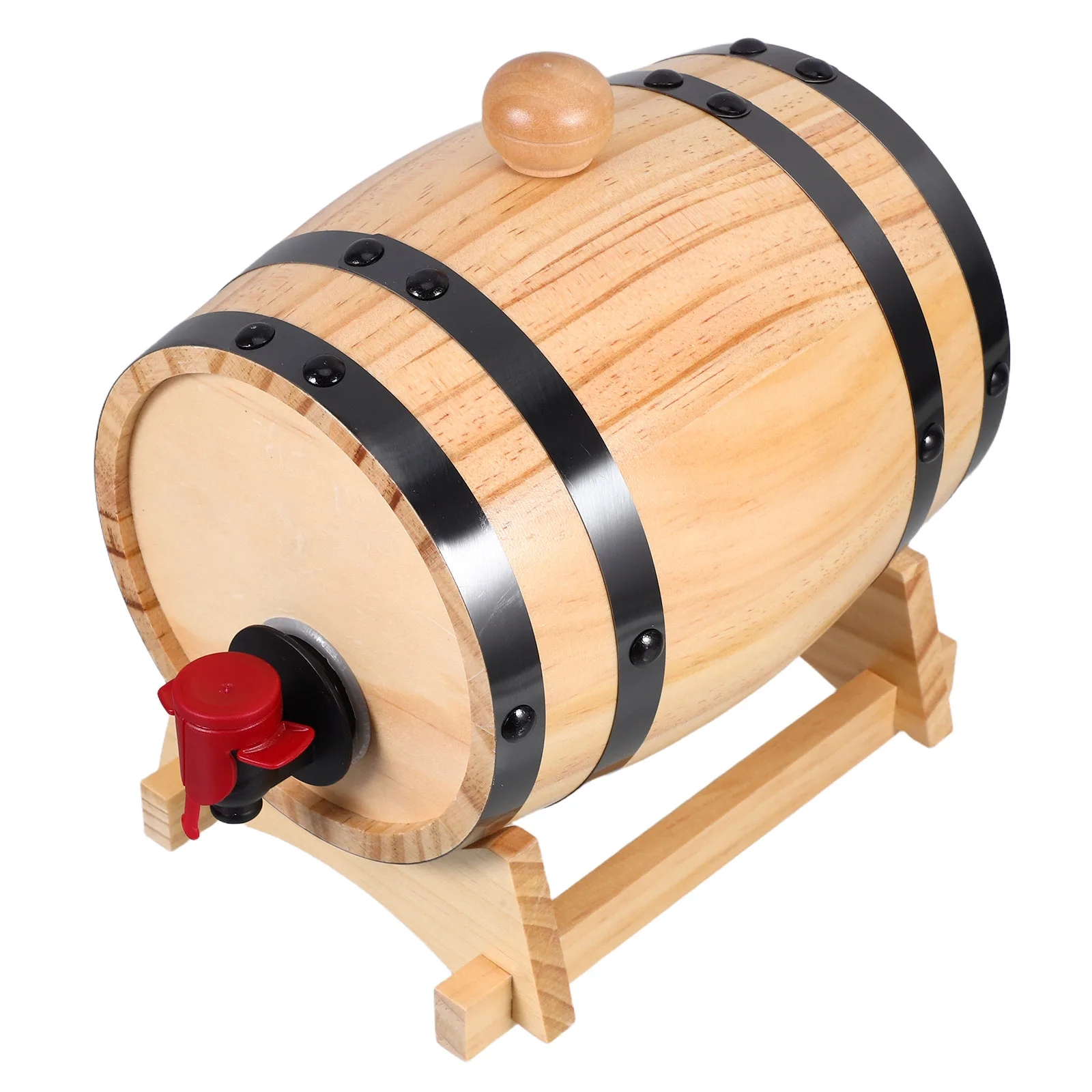 

Oak Barrel for Storing Beer Large Capacity Dispenser Wooden Stand Aging Whiskey Bourbon Kitchen Bar Supplies