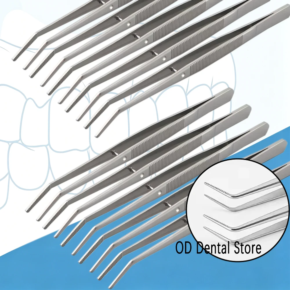 Professional Stainless Steel Dental Cotton Tweezers Medical Instruments for Filling Clips 10 or 20 Piece Option