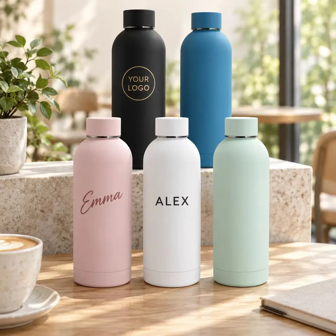 Personalized Insulated Water Bottle Custom Name Logo 500ml 750ml Stainless Steel for Women Men Office Gym Travel and Gifts
