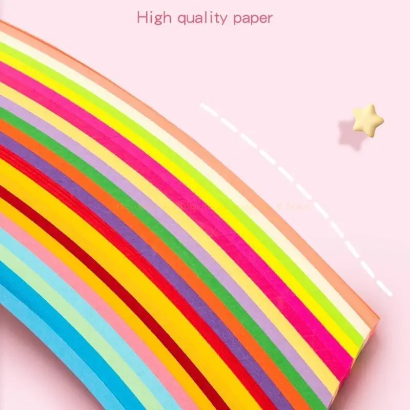 Double Sided Star Paper Strips Decorations Folding Paper for Art Crafts